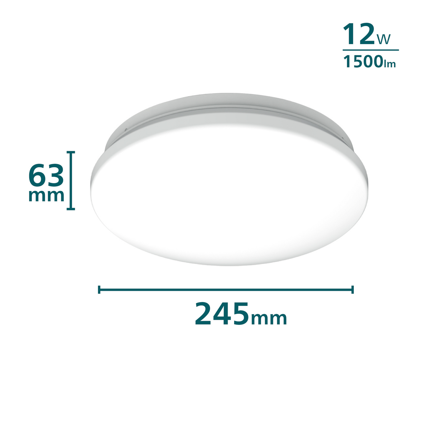 Kattovalaisin Philips Acuna CL253 RD 12W W HV Sensor G2 1500 LM - 4000K