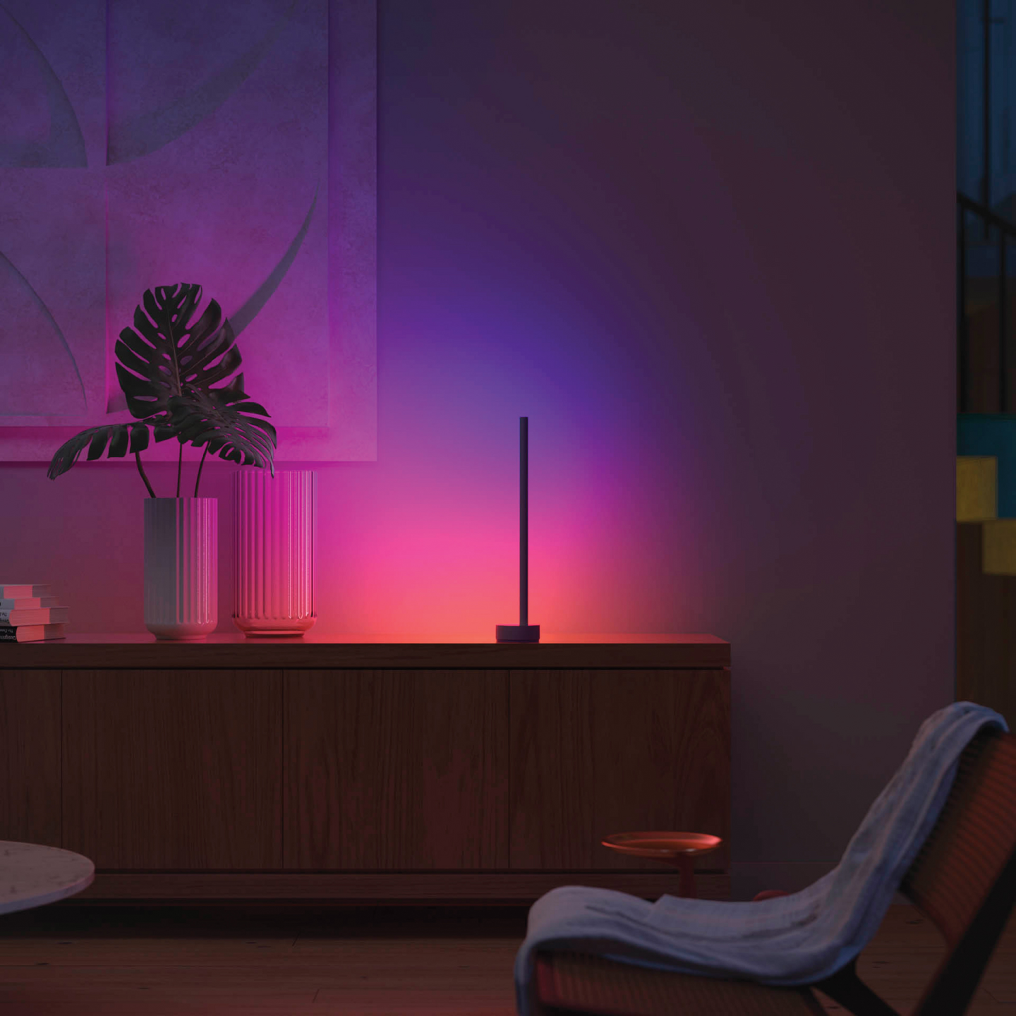 Pöytävalaisin Philips Hue Signe Gradient valkoinen