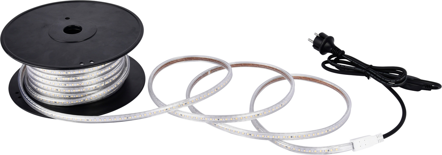 Led-valonauha Opal Basic 25m 230V 8W/m 4000K pistotulpalla IP65/44