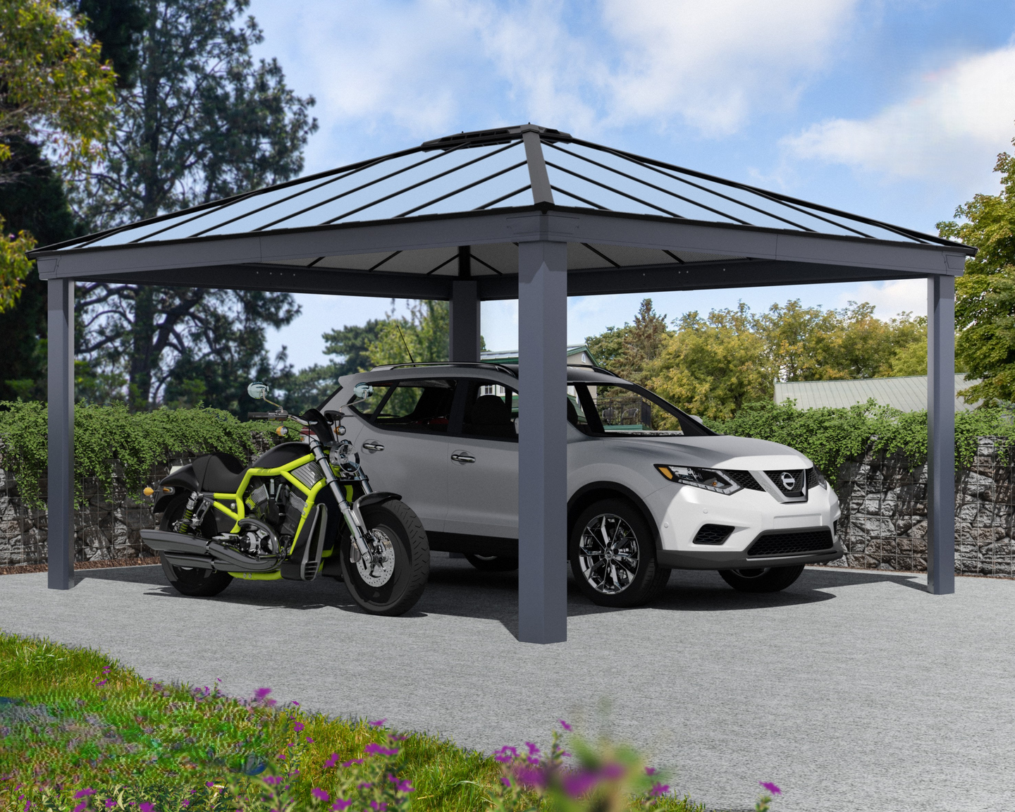 Canopia Colorado tupla-autokatos 4,3x5 m, tummanharmaa