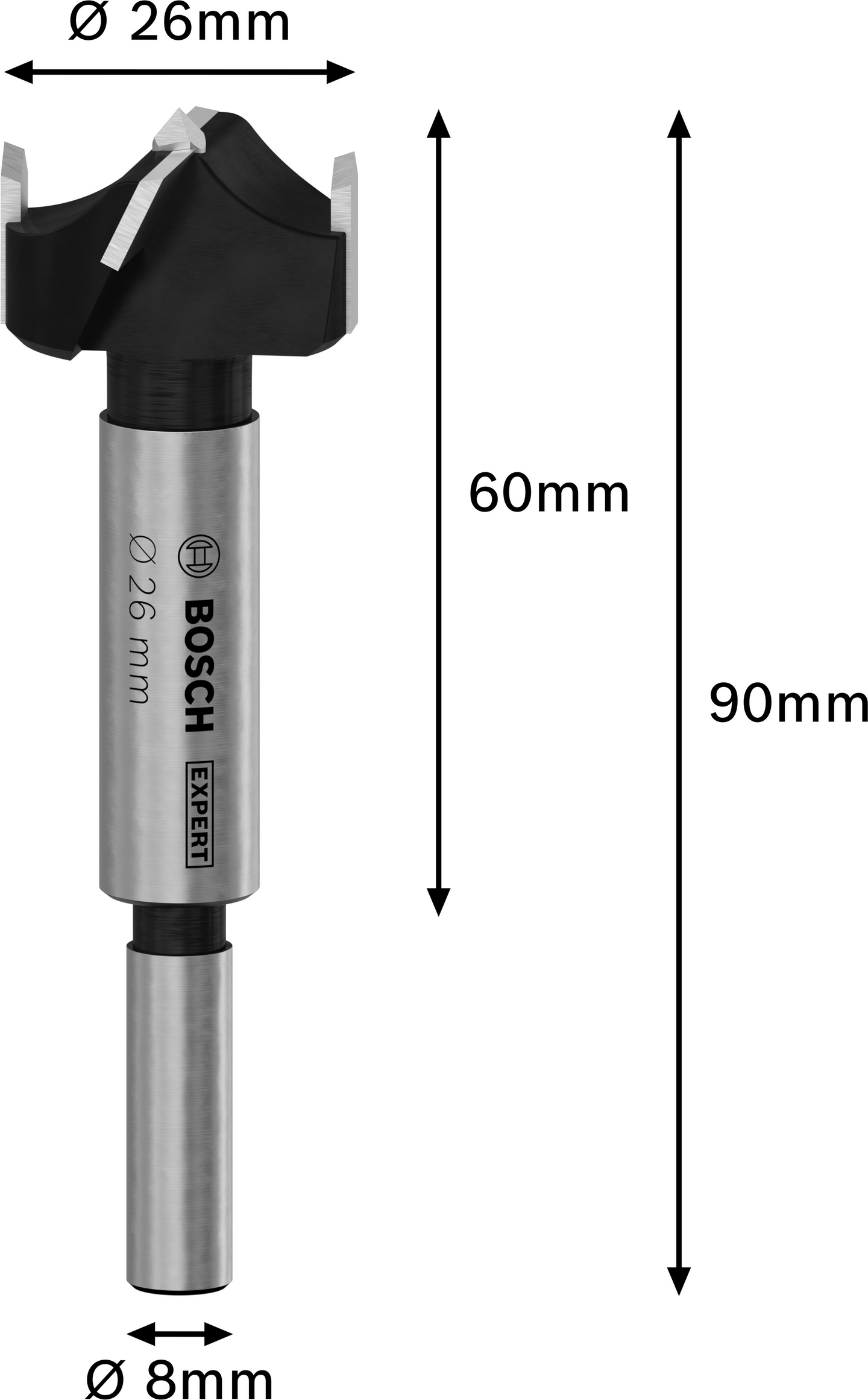 Saranaporanterä Bosch EXPERT 26x60x90mm Laminated Wood Hinge Cutting