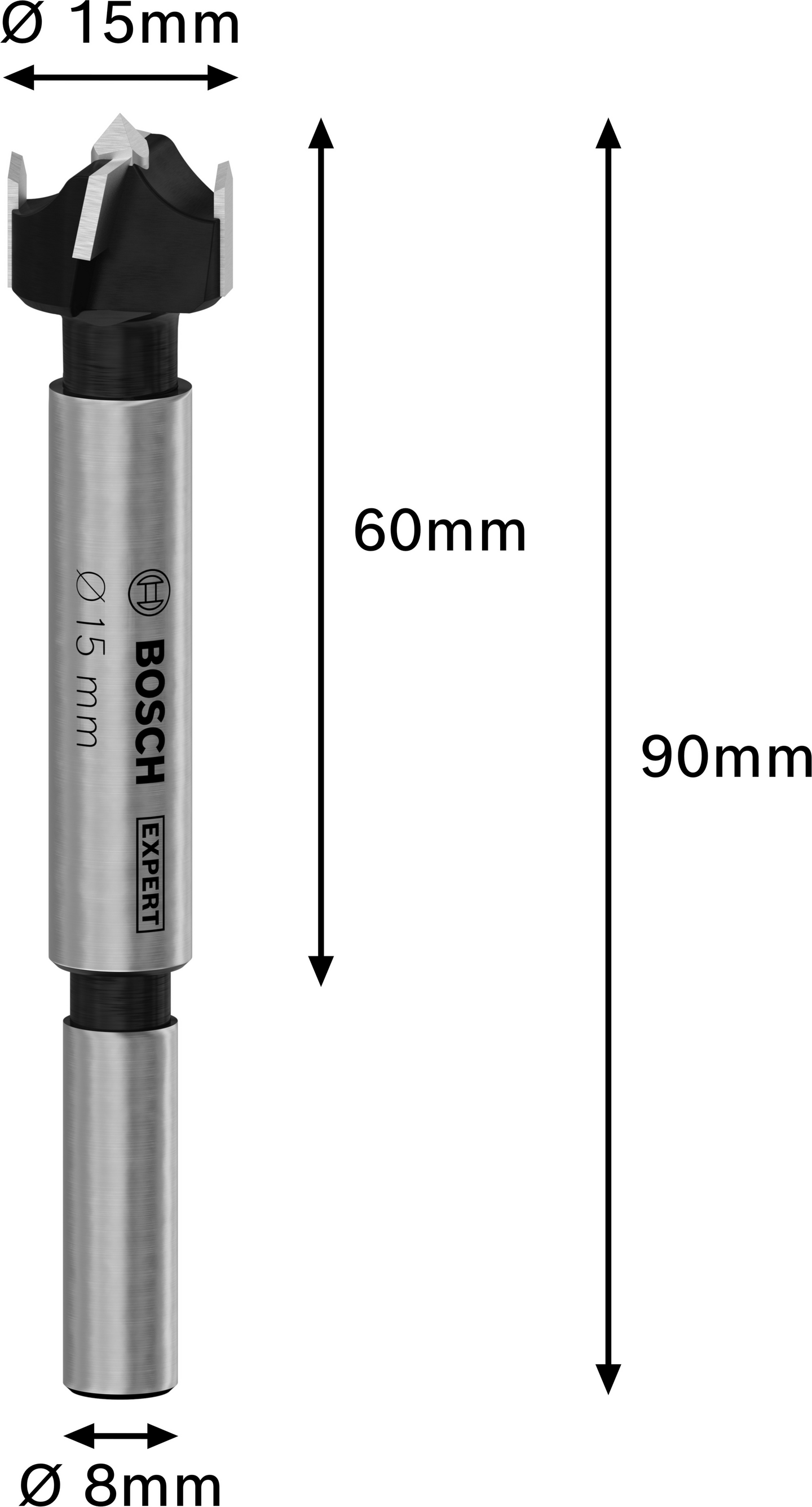 Saranaporanterä Bosch EXPERT 15x60x90mm Laminated Wood Hinge Cutting