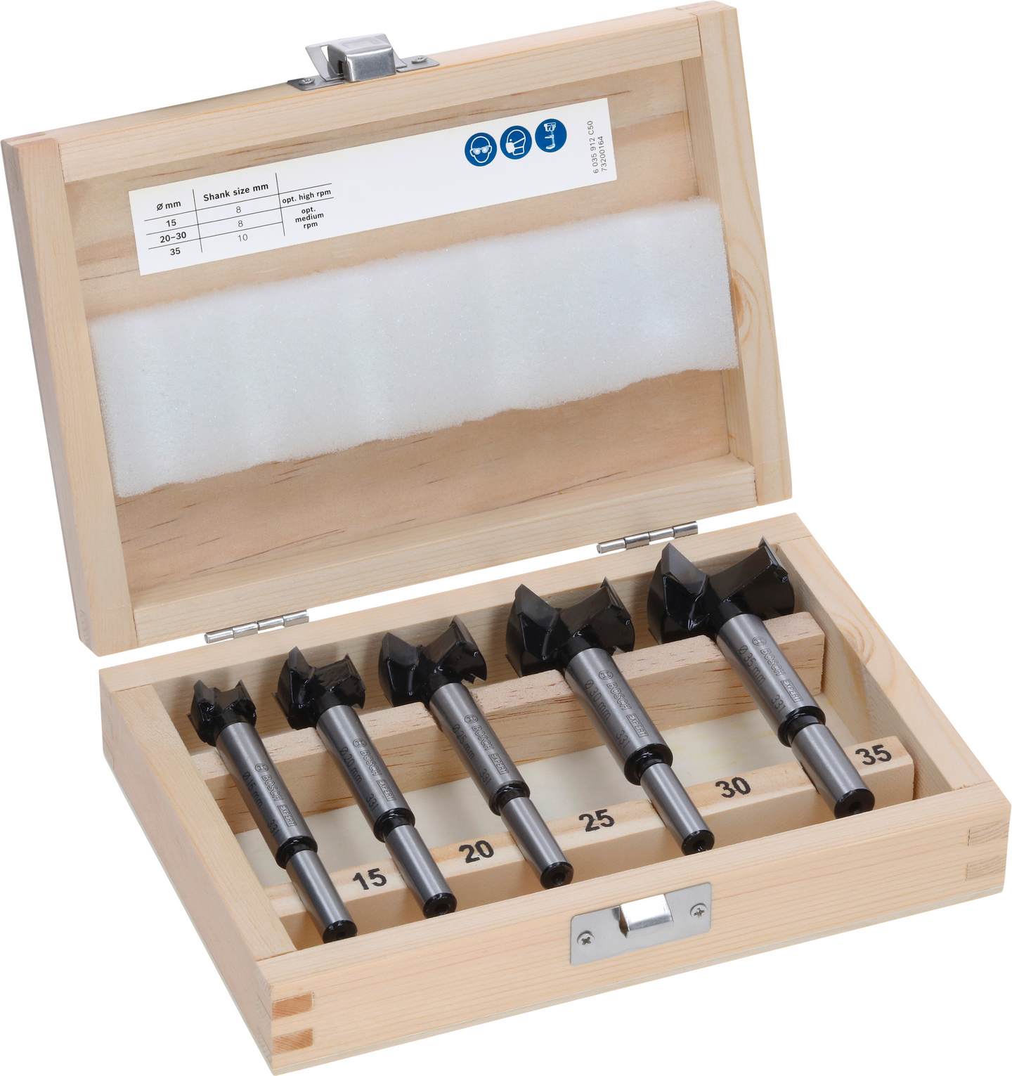 Saranaporanteräsarja Bosch EXPERT 15-35mm Laminated Wood Hinge Cutting 5-os.