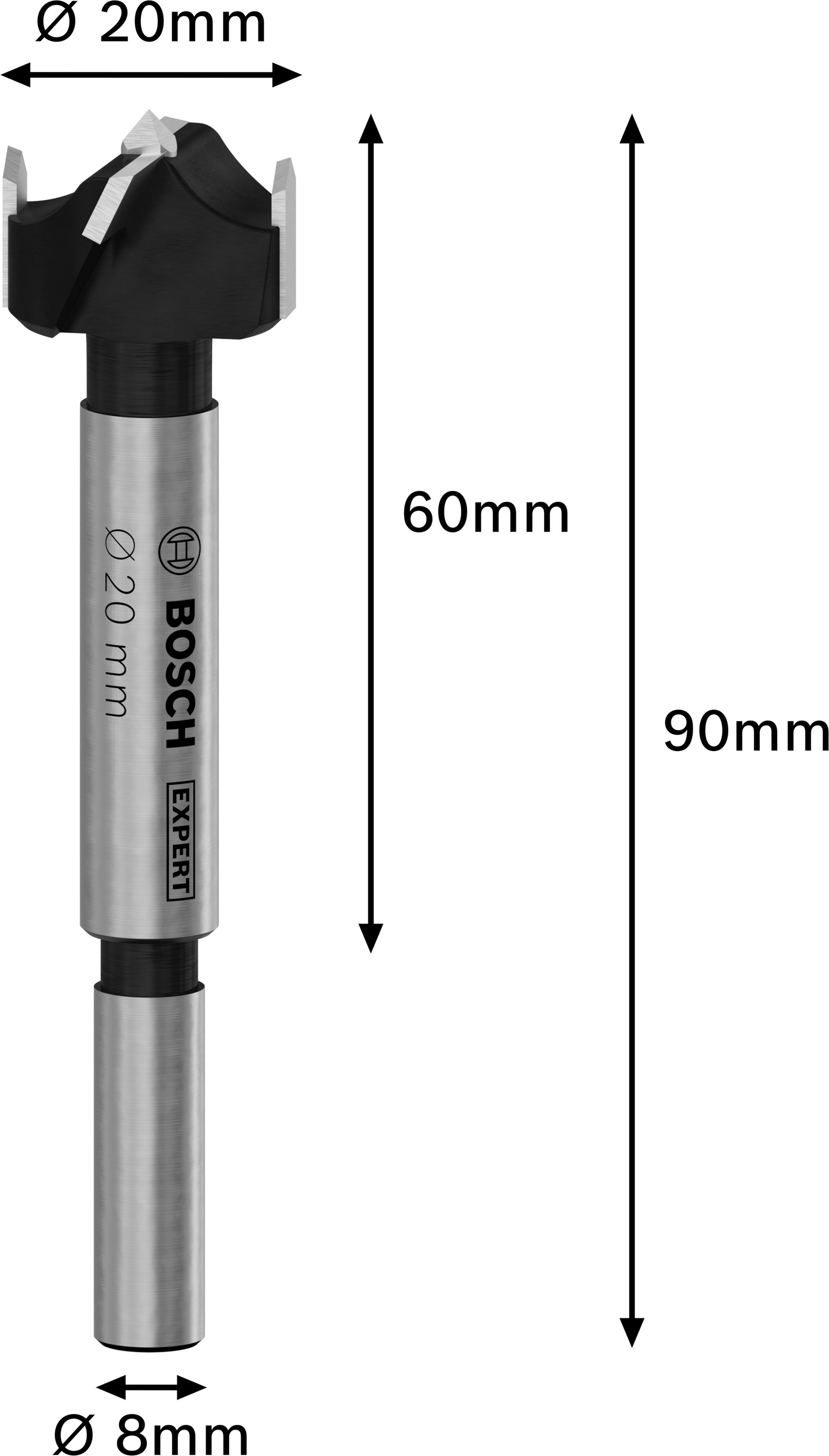 Saranaporanterä Bosch EXPERT 20x60x90mm Laminated Wood Hinge Cutting