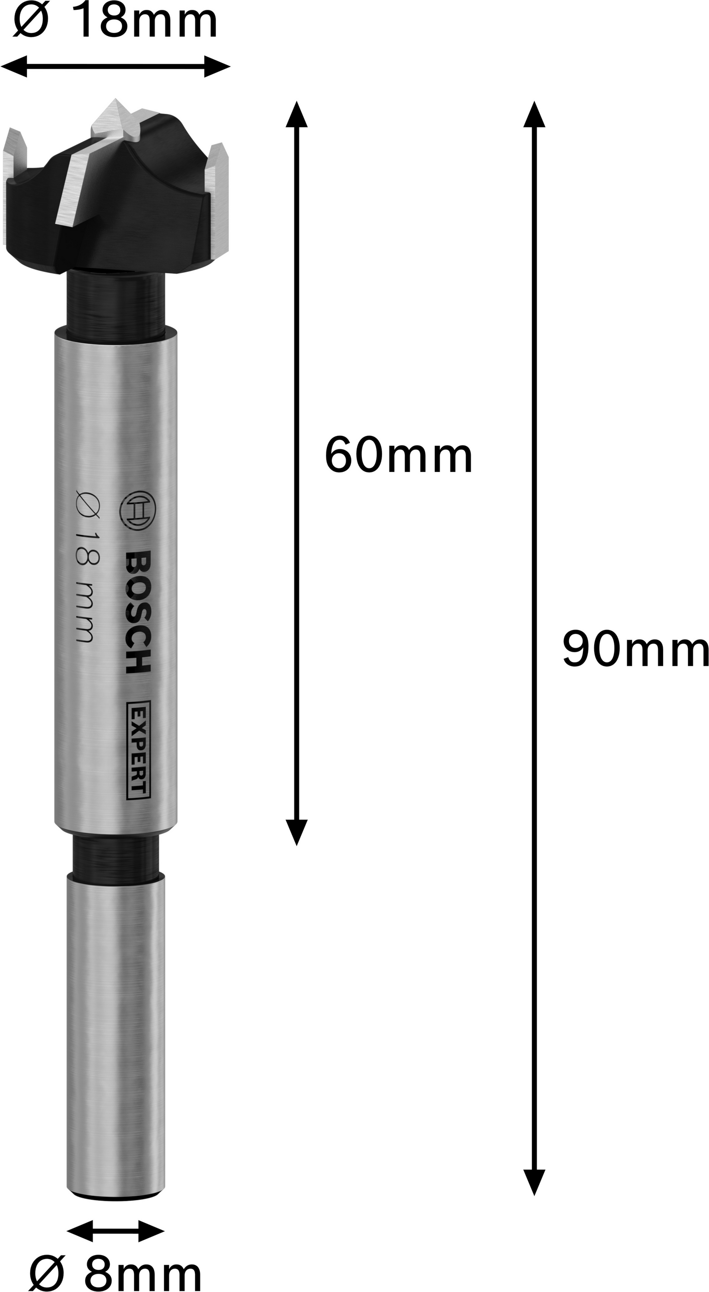 Saranaporanterä Bosch EXPERT 18x60x90mm Laminated Wood Hinge Cutting