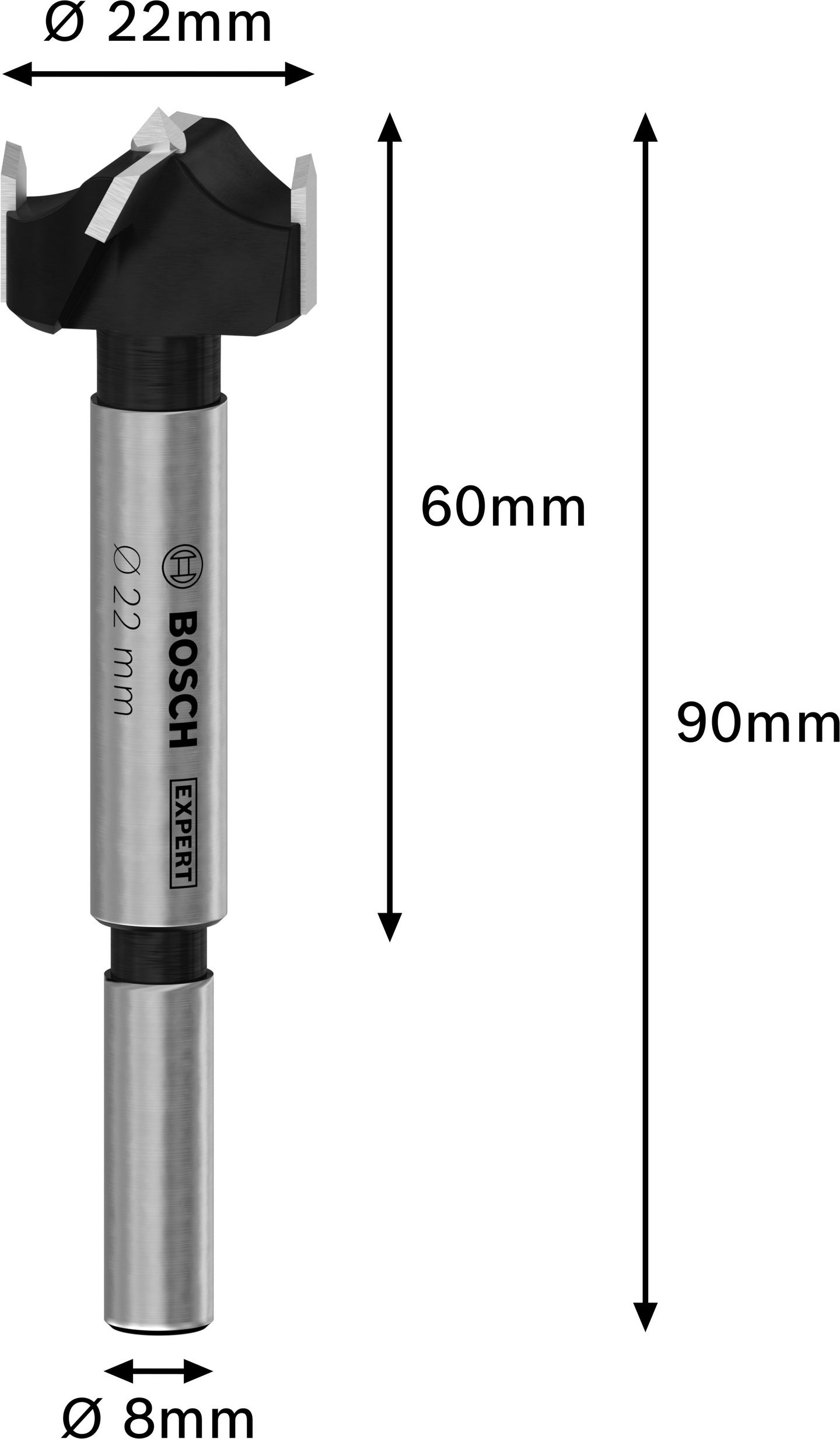 Saranaporanterä Bosch EXPERT 22x60x90mm Laminated Wood Hinge Cutting