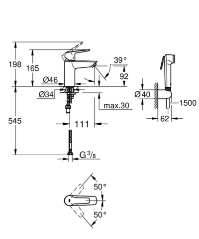 Pesuallashana Grohe Start 231230003 Bide