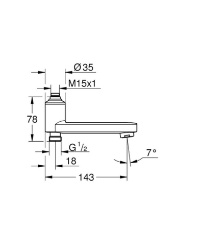 Vaihdinjuoksuputki Grohe Musta 134502430 Musta