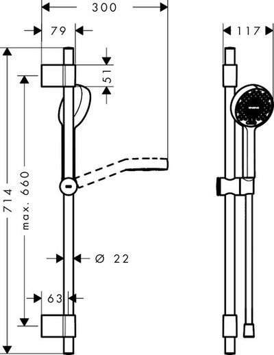 Suihkusetti Hansgrohe 28048000 Activera 2T Varia kromi