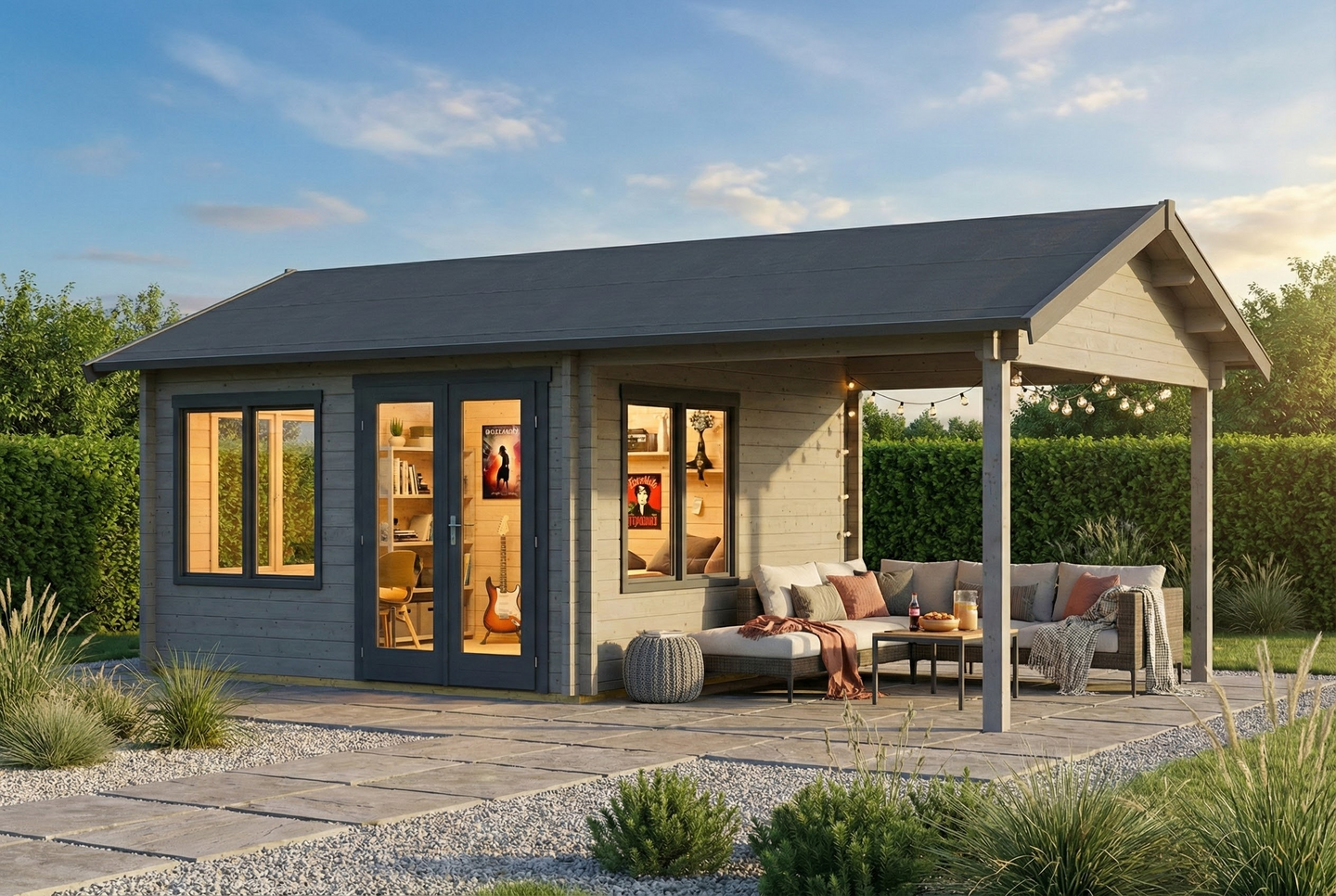 Pihatalo ja katos Vikersund 15,2m2 + 11,4m2