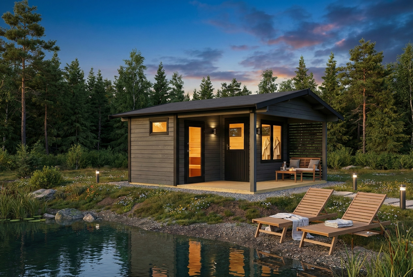 Saunamökki Östermalm 22,0m² seinävahvuus 70mm