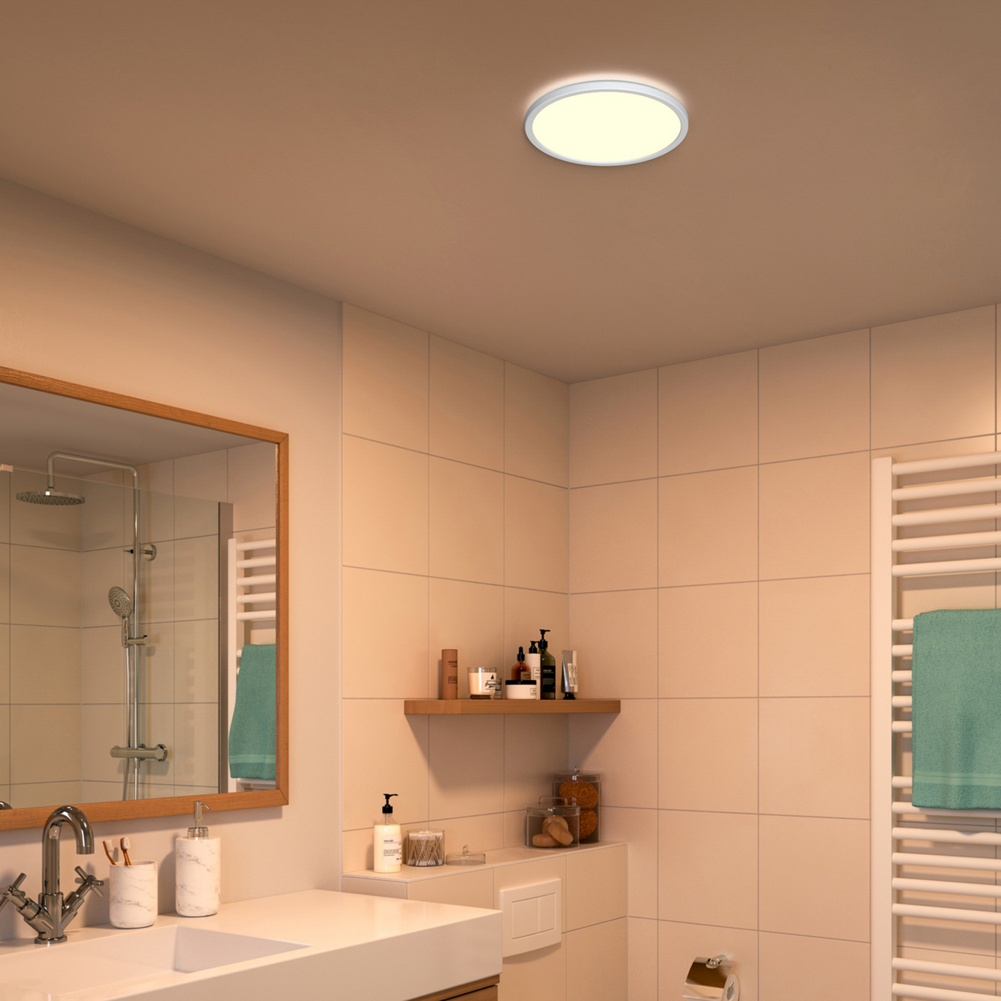 Kattovalaisin Philips Superslim 15W 27K IP44 musta