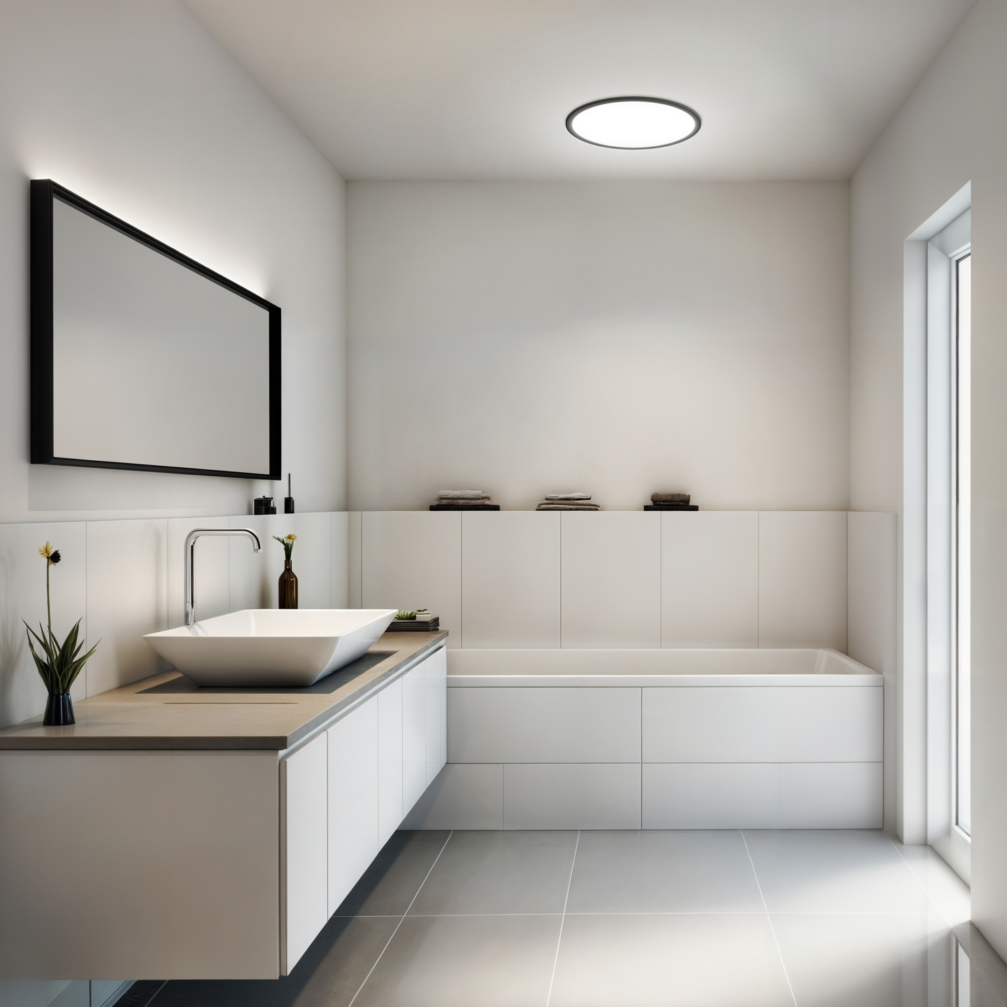 Kattovalaisin Philips Superslim 18W 27K IP44 musta