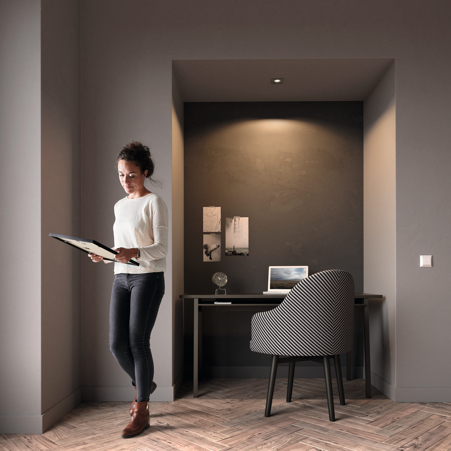 Kohdevalaisin Philips Donegal upotettava mattakromi