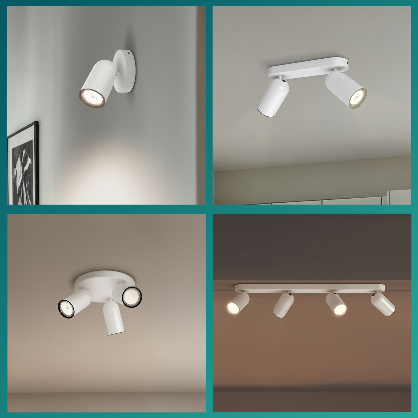 Kohdevalaisin Philips Pongee valkoinen 3x