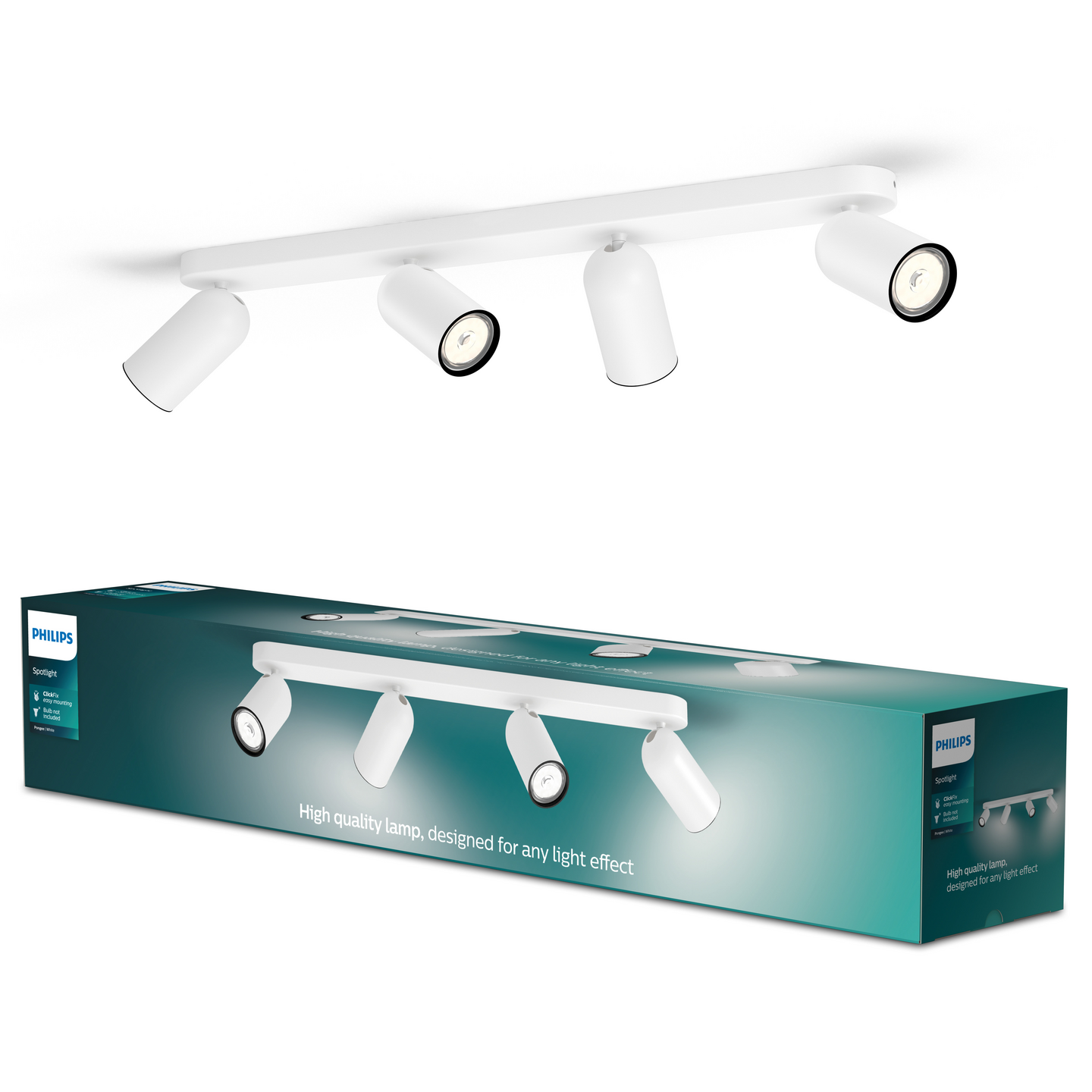Kohdevalaisin Philips Pongee valkoinen 4x
