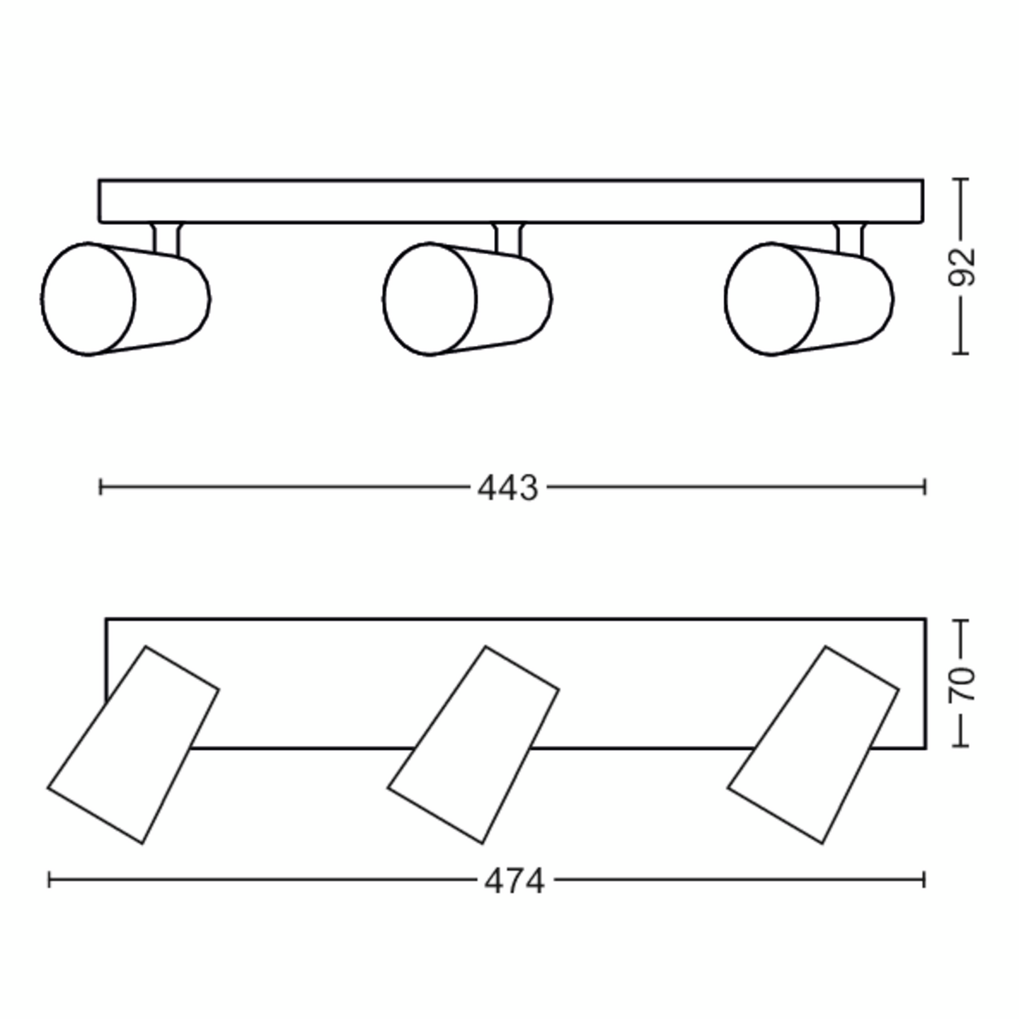 Kohdevalaisin Philips Paisley valkoinen 3x