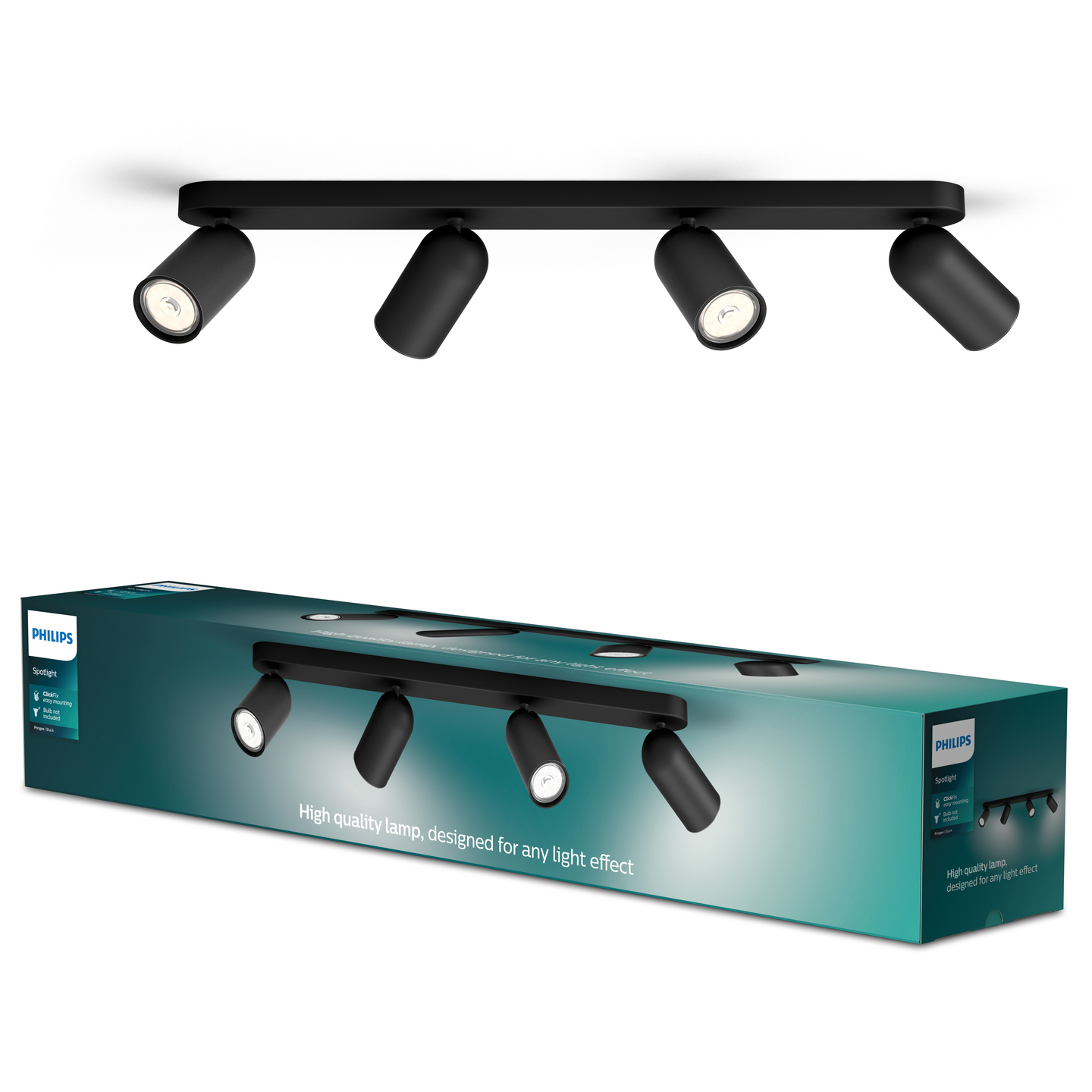Kohdevalaisin Philips Pongee musta 4x