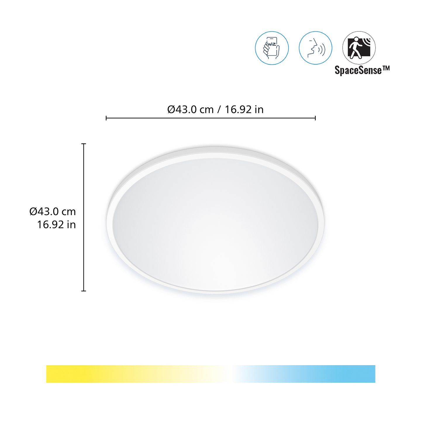 Kattovalaisin WiZ Superslim valkoinen 22W