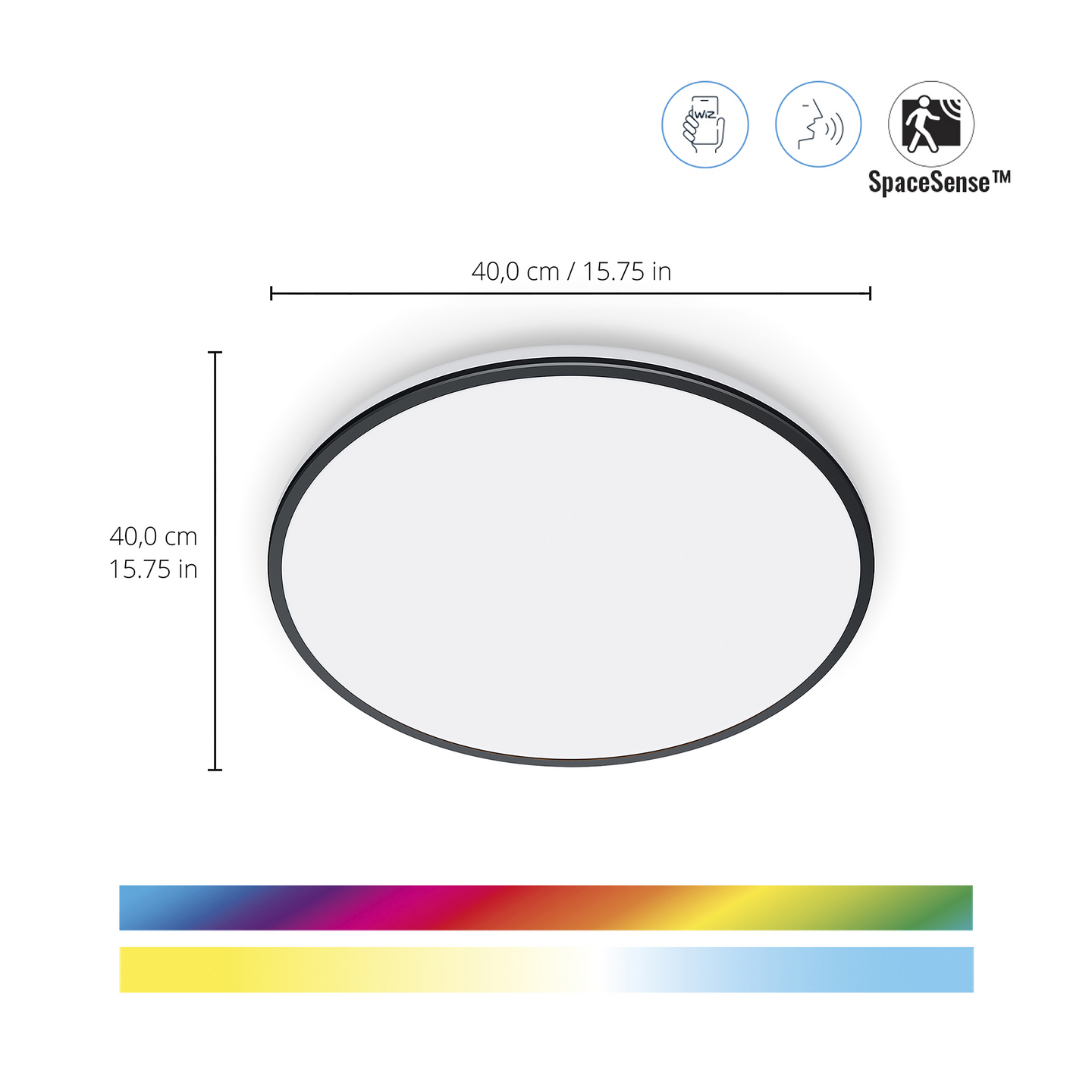 Kattovalaisin WiZ Rune musta 21W RGB