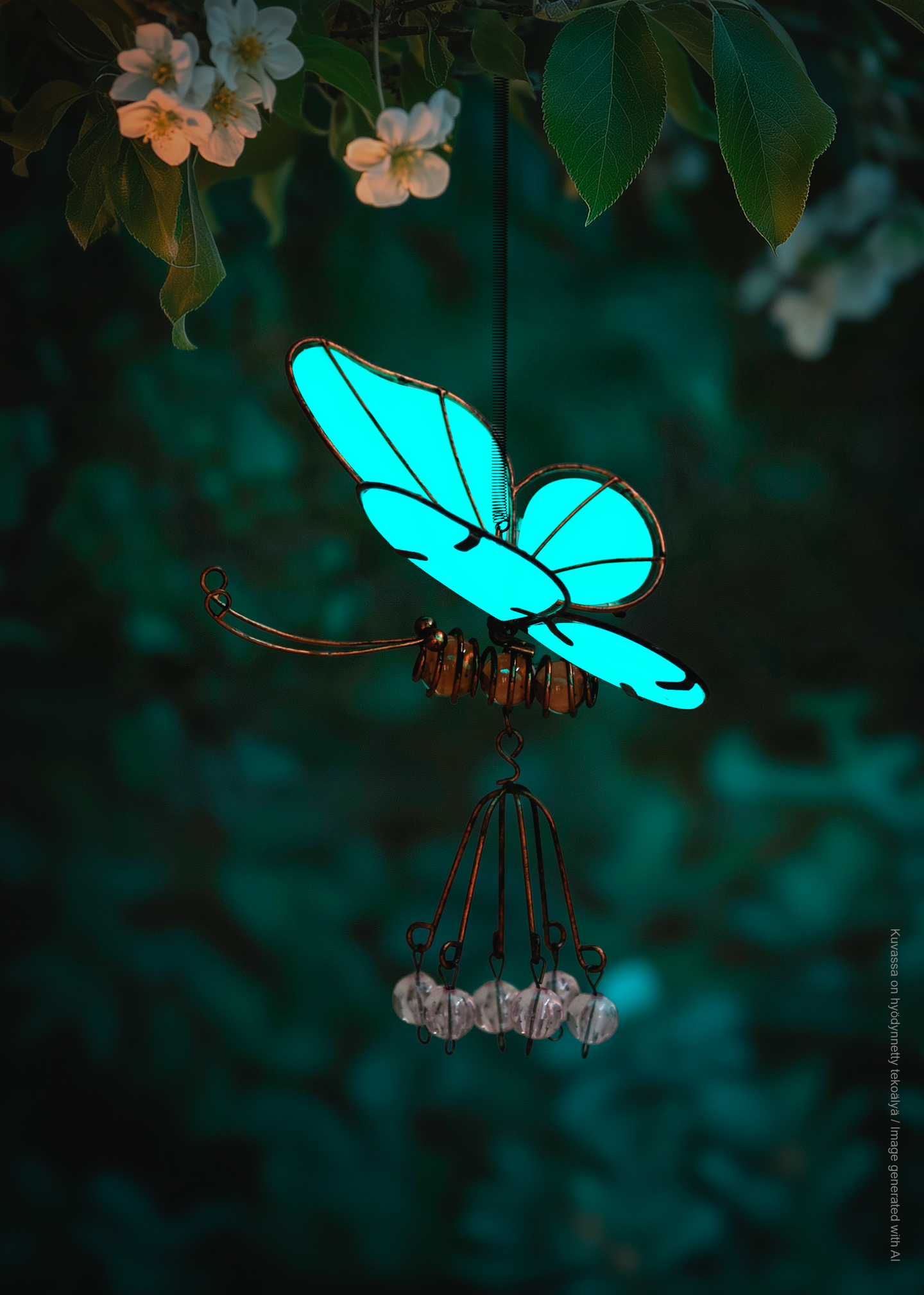 Puutarhakoriste 4LIVING Perhonen pimeässä hohtava 11,5cm