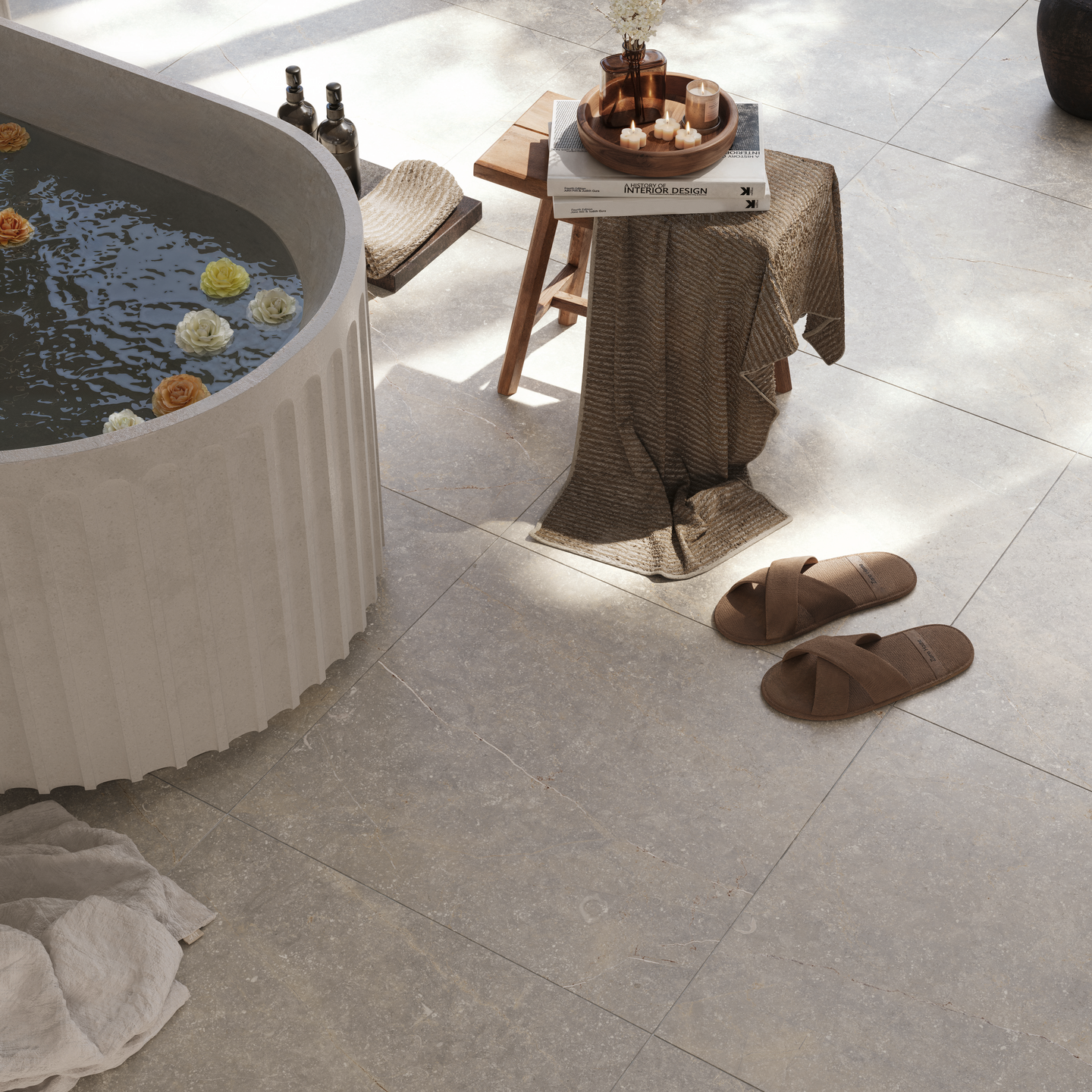 Lattialaatta Cello Bluenza 60x60 Warm Grey matta RT 1,07m²