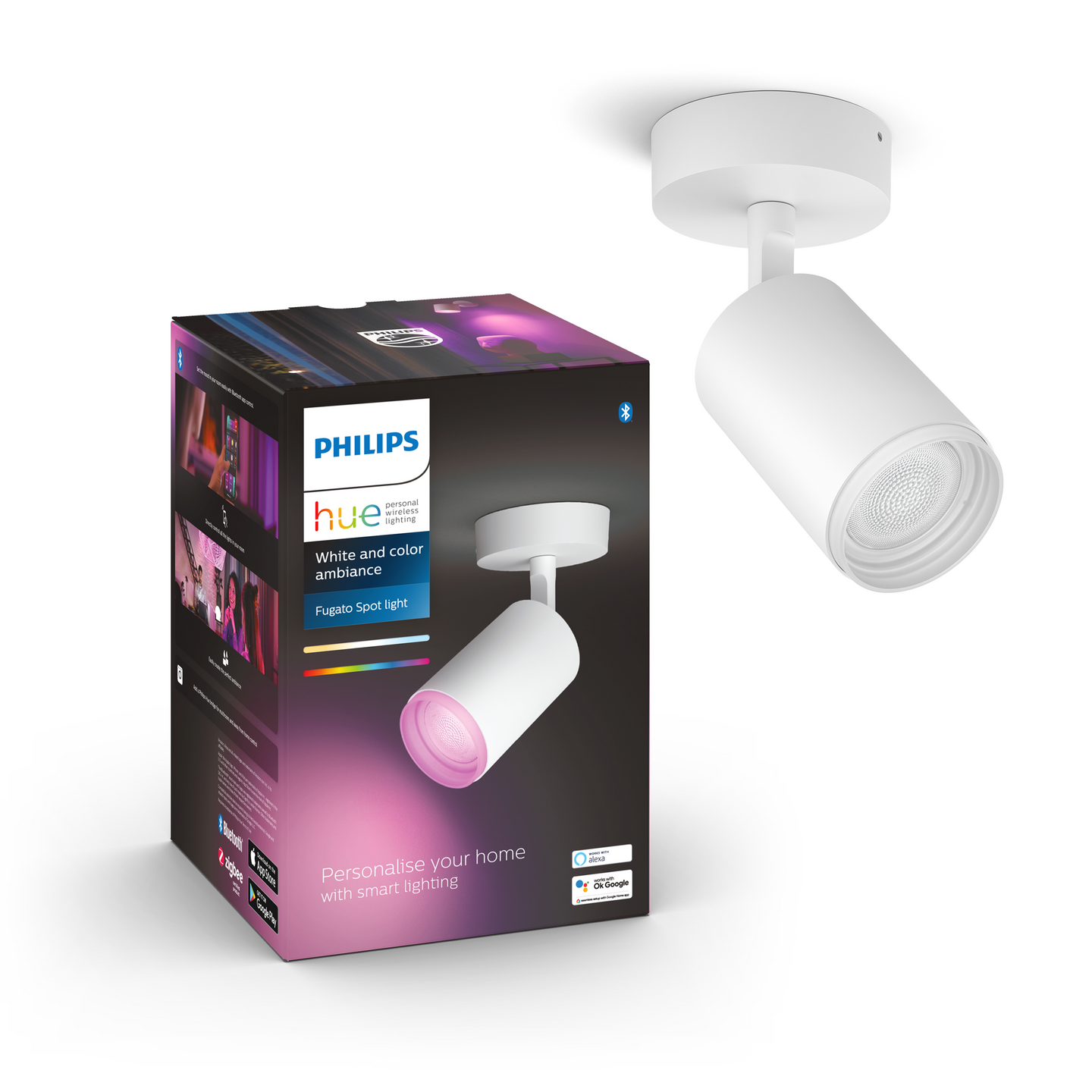 Kohdevalaisin Philips Hue Fugato Valkoinen 1x4.2W 350 LM - 400 LM 2000-6500K