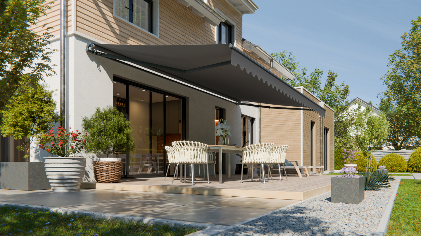 Terassimarkiisi Cello 283x250cm tummanharmaa