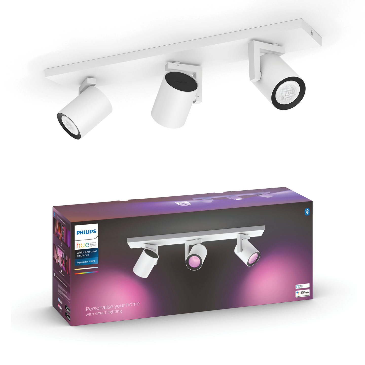 Kohdevalaisin Philips Hue Argenta Valkoinen 3x4.2W 1050 LM - 1200 LM 2000-6500K