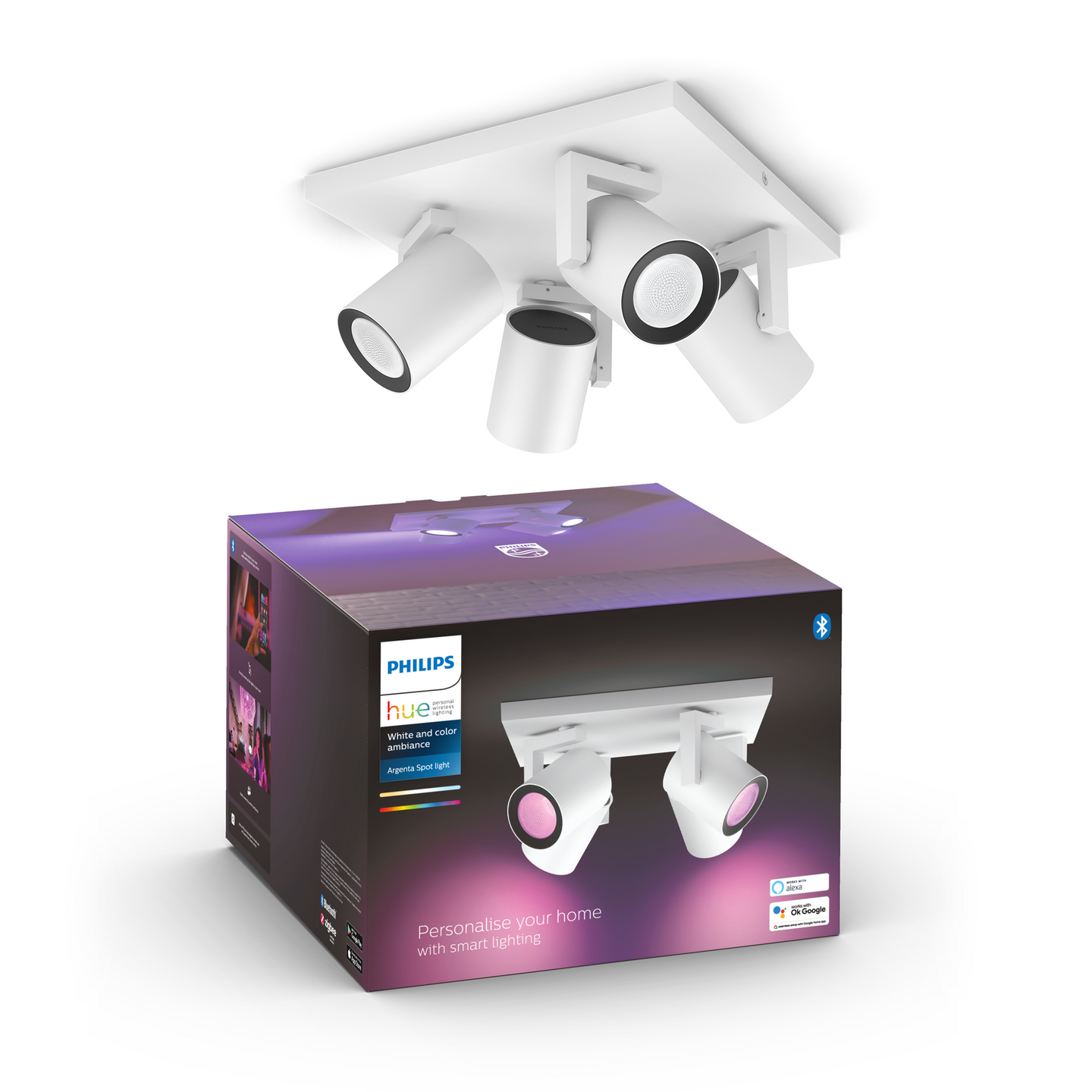 Kohdevalaisin Philips Hue Argenta Valkoinen 4x4.2W 1400 LM - 1600 LM 2000-6500K