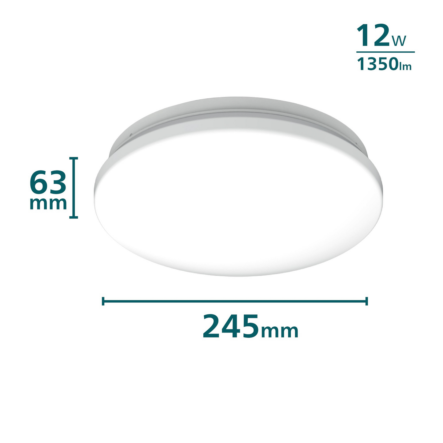 Kattovalaisin Philips Acuna CL253 RD 12W W HV Sensor G2 1350 LM - 2700K