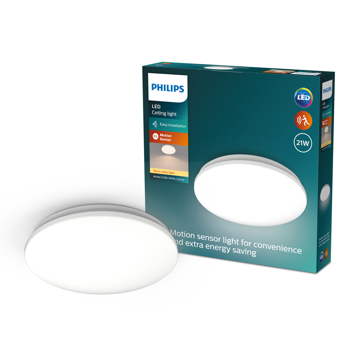 Kattovalaisin Philips Acuna CL253 RD 21W W HV Sensor G2 2500 LM - 2700K