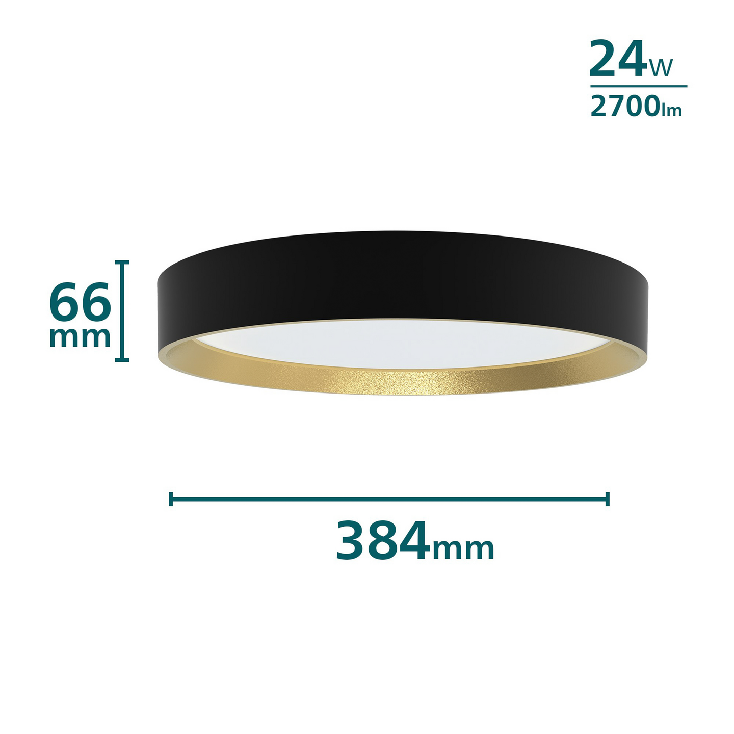 Kattovalaisin Philips Hanno Scene Switch 2700lm 2700K 24W musta/kulta