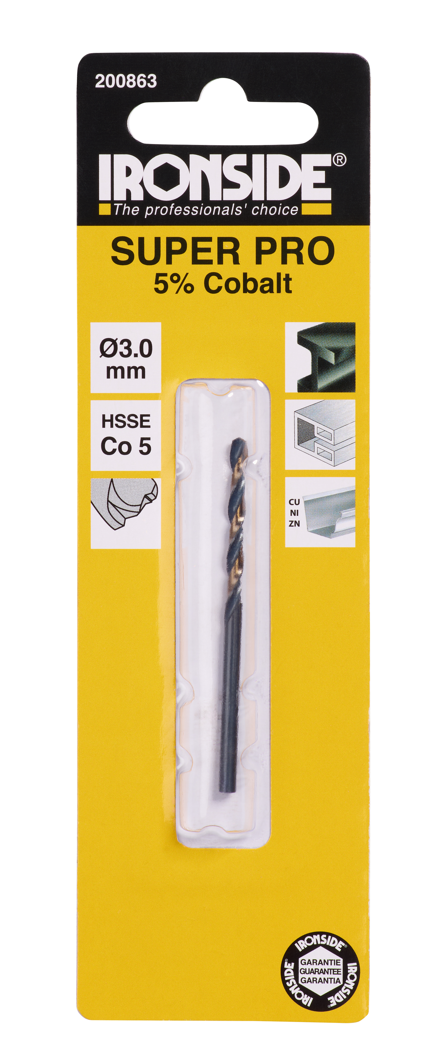 Metalliporanterä Ironside HSS-Co 5% 3x61mm (33mm)