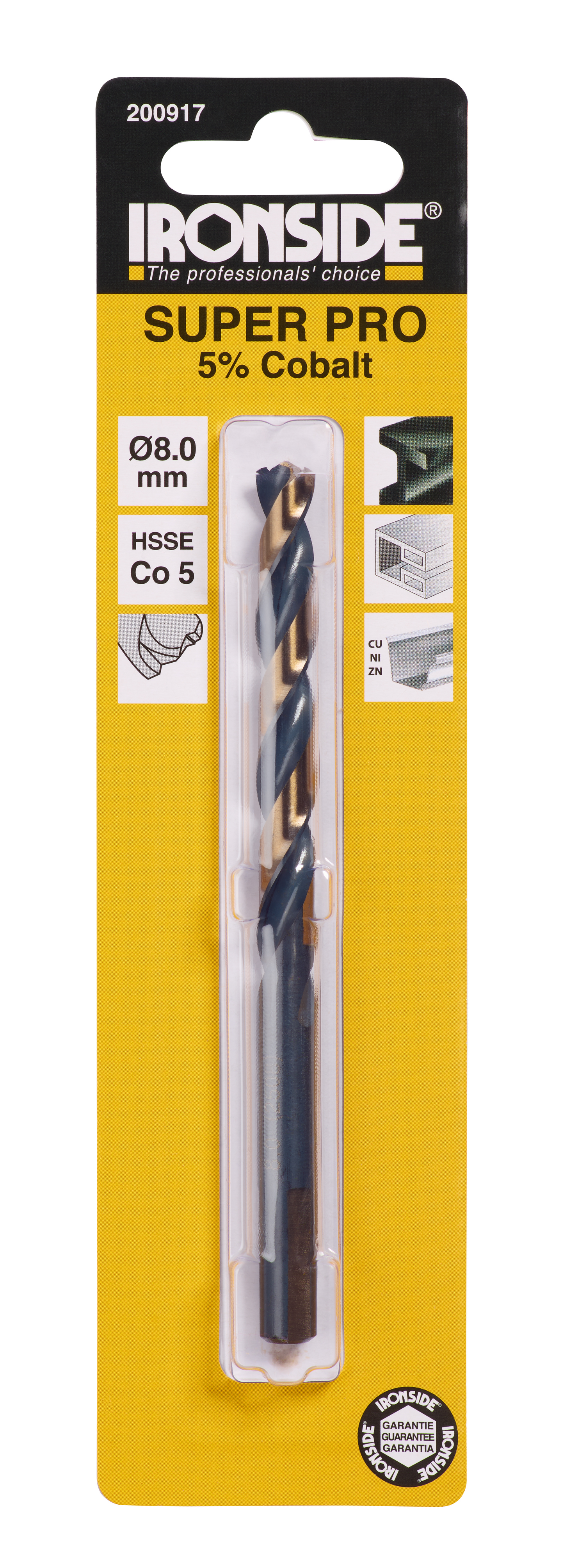 Metalliporanterä Ironside HSS-Co 5% 8x117mm (75mm)