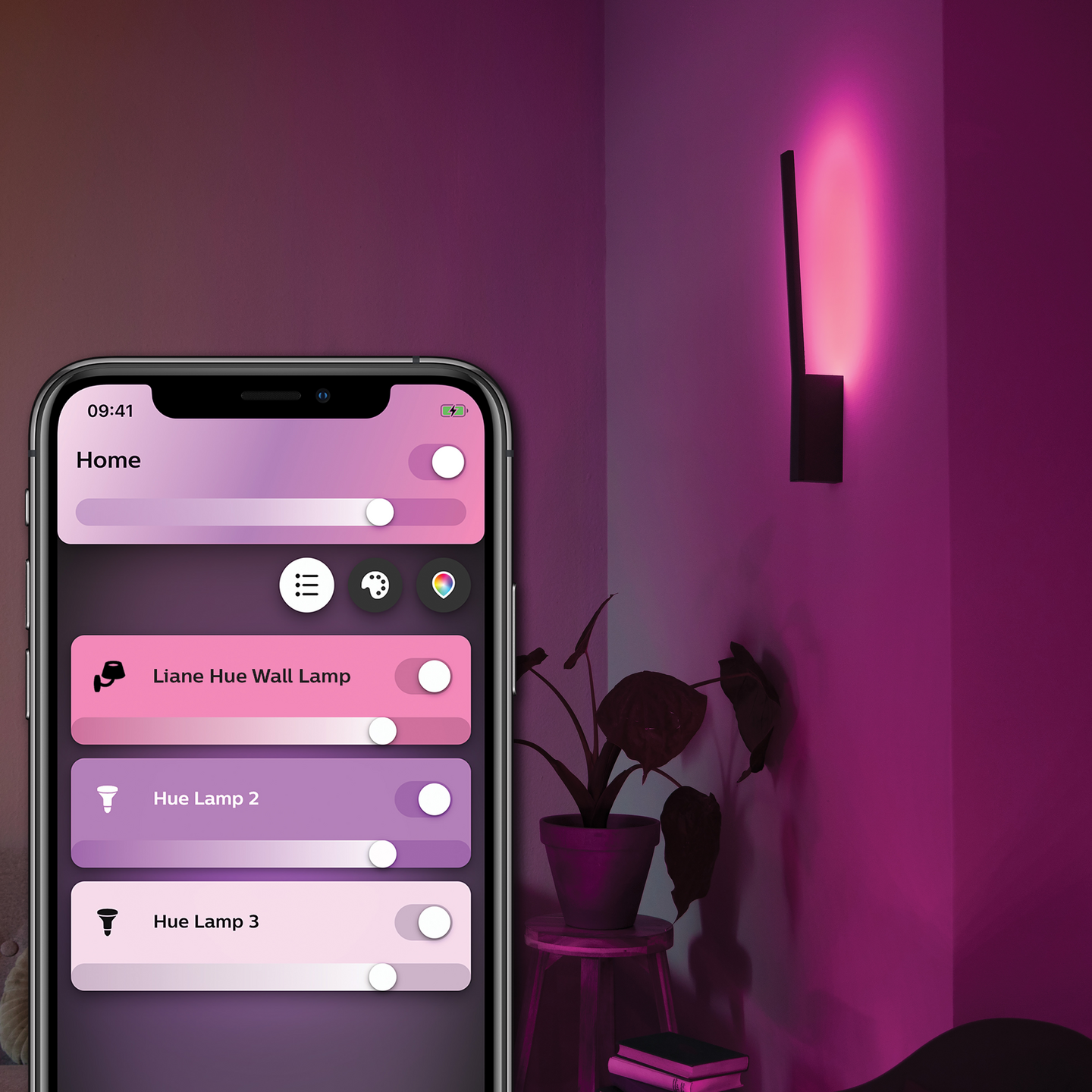 Seinävalaisin Philips Hue Liane musta 12W 24V