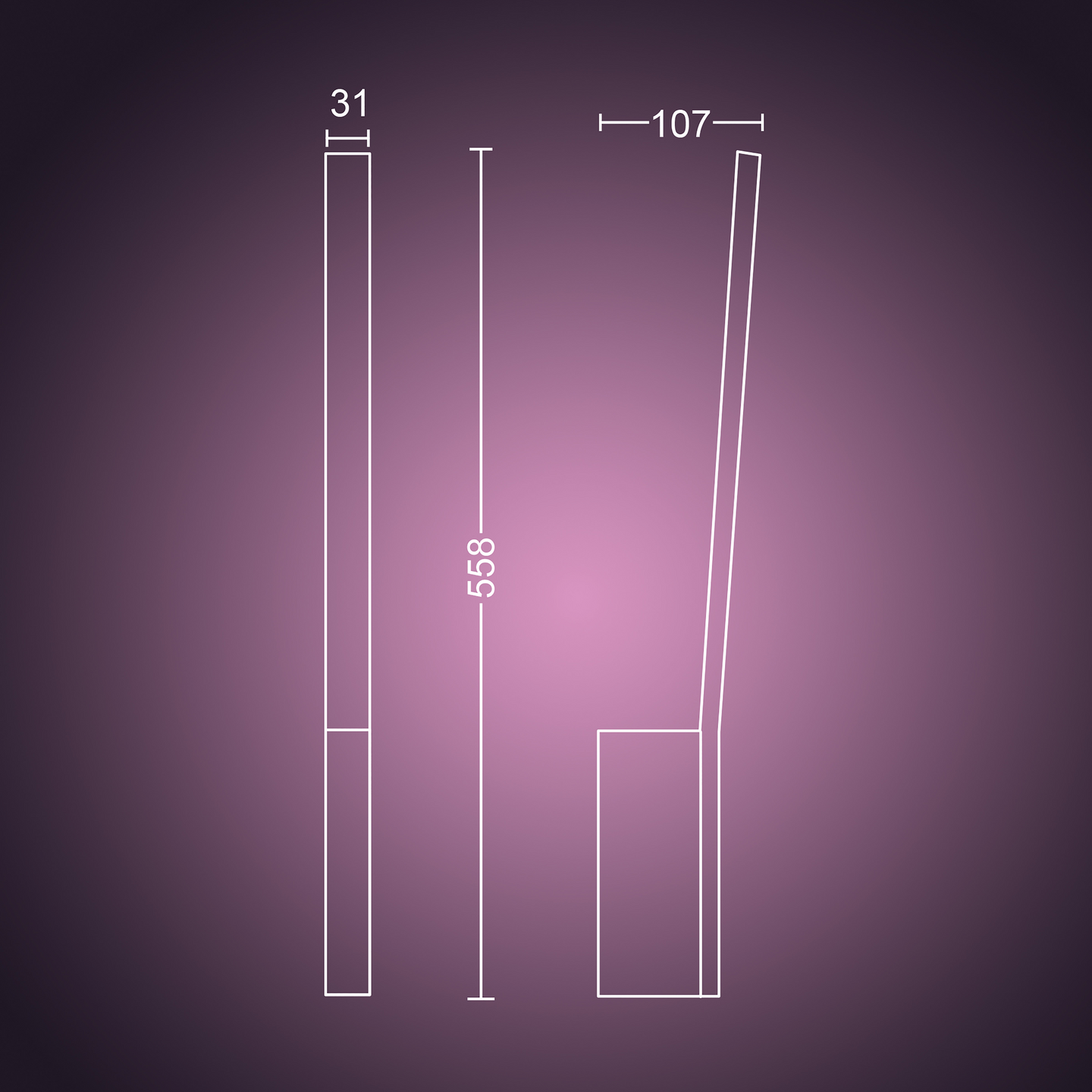 Seinävalaisin Philips Hue Liane musta 12W 24V