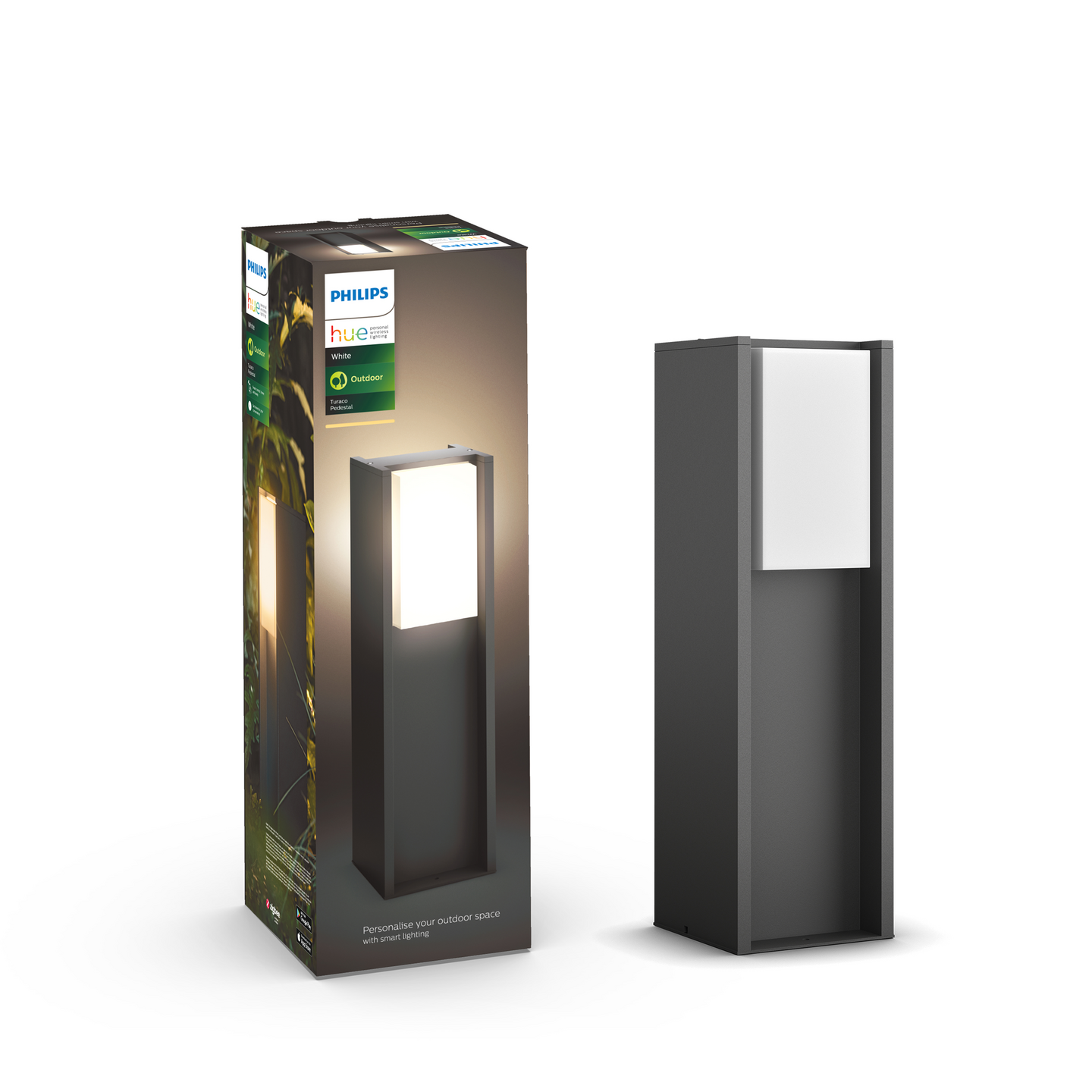 Ulkopylväsvalaisin Philips Hue Turaco pieni 9W musta