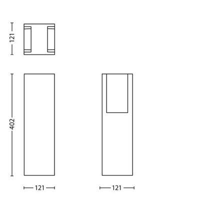Ulkopylväsvalaisin Philips Hue Turaco pieni 9W musta