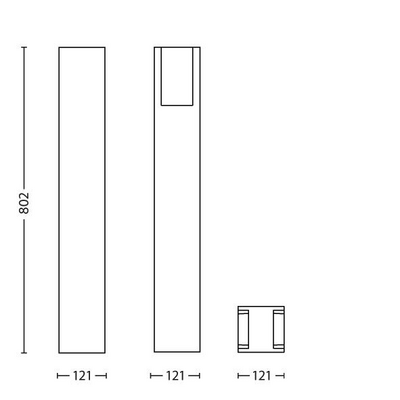 Ulkopylväsvalaisin Philips Hue Turaco musta 9W
