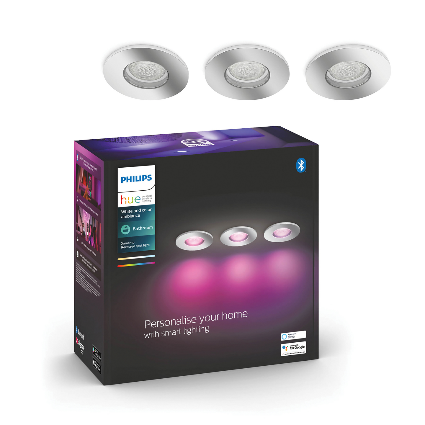 Kohdevalaisin Philips Hue Xamento Kromi 3x4.2W 1050 LM - 1200 LM 2000-6500K
