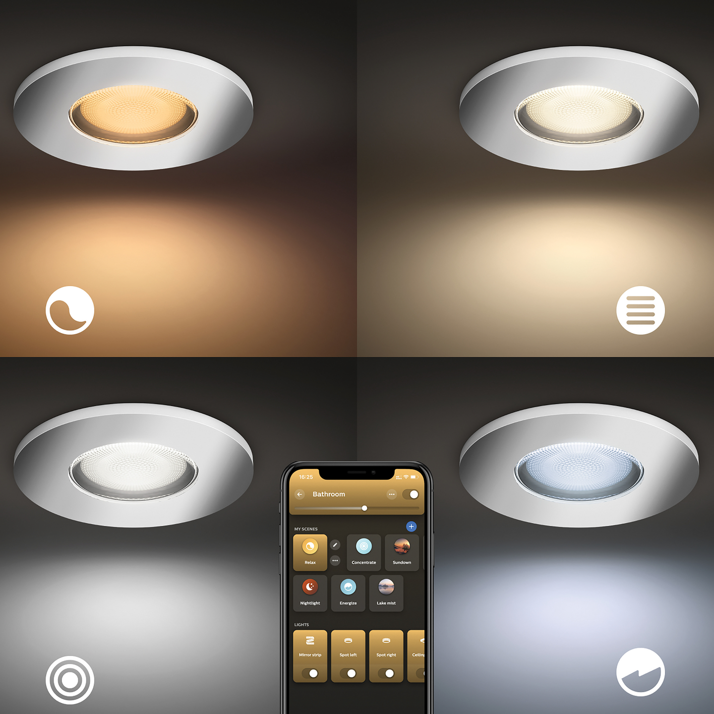 Kohdevalaisin Philips Hue Xamento Kromi 3x4.2W 1050 LM - 1200 LM 2000-6500K