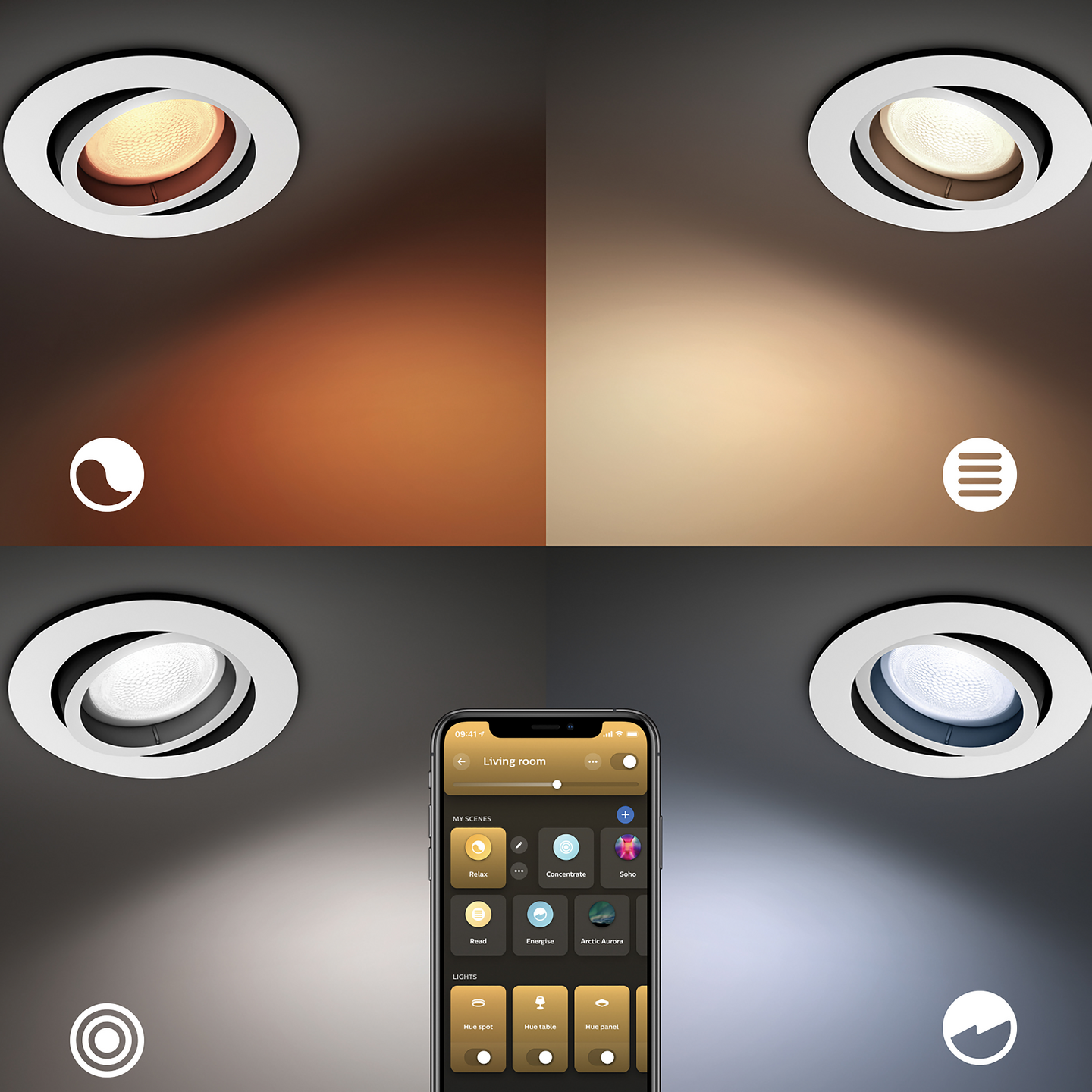 Uppospotti Philips Hue Centura valkoinen 3x4.2W 1050lm - 1200lm 2000-6500K