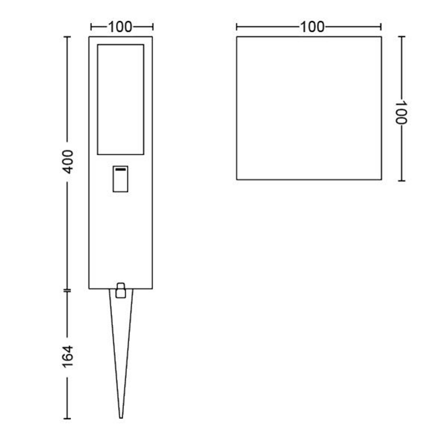 Ulkopylväsvalaisin Philips Hue Impress pieni musta