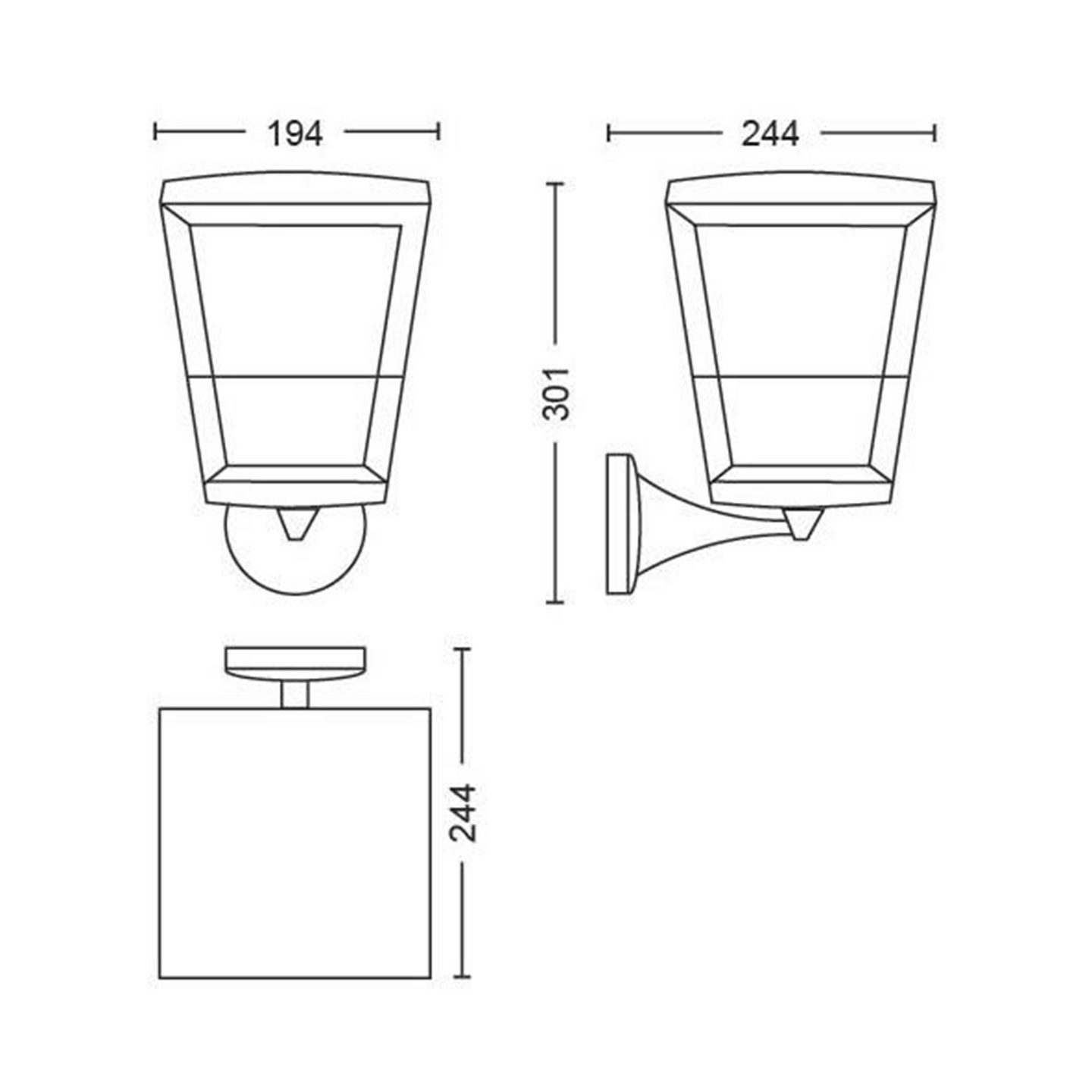 Ulkoseinävalaisin Philips Hue Econic musta ylös