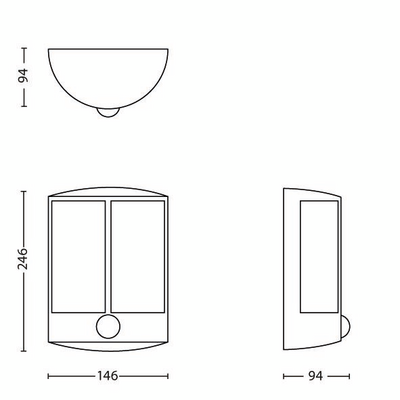 Seinävalaisin Philips Stock 1x6W 230 antrasiitti