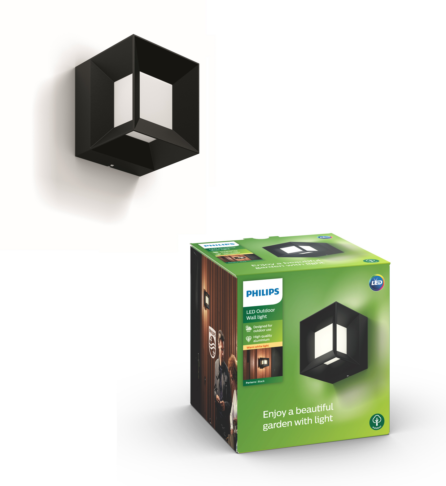 Seinävalaisin Philips Parterre 1x8W 230v musta