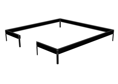 Sokkeli Juliana. Kynnyksetön musta teräs-sokkeli Compact 5,0 kasvihuoneeseen