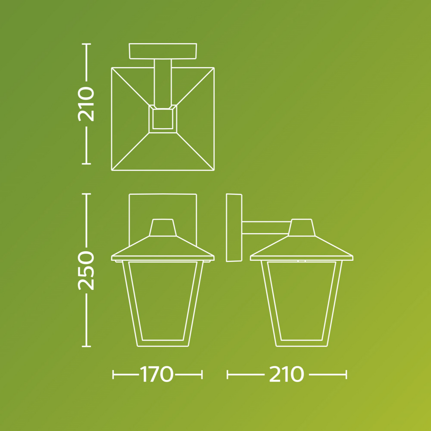 Ulkoseinävalaisin Philips Kinno Down 170x210x250mm 25W musta