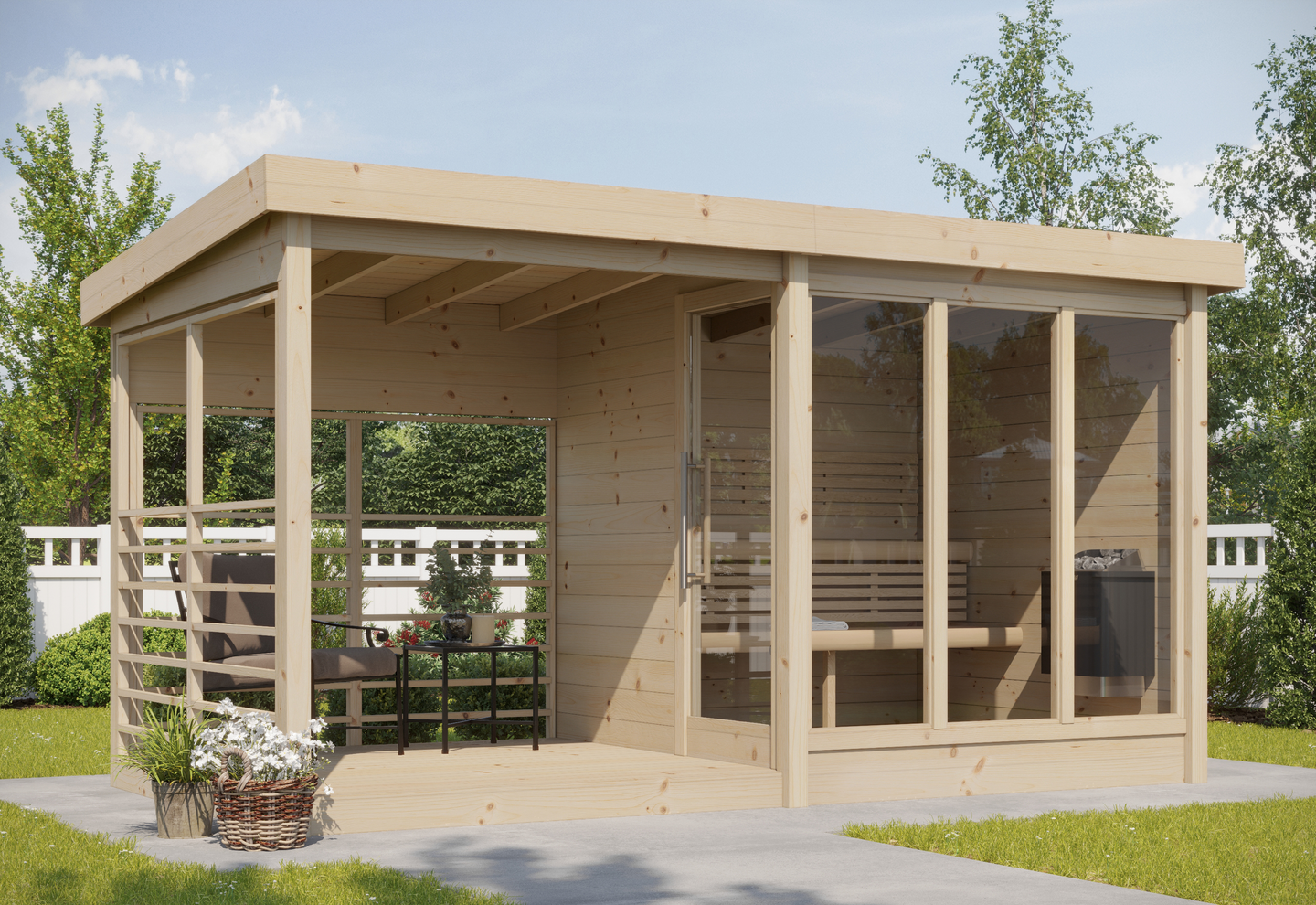 Pihasauna Anita-t 9,0m2 katoksella